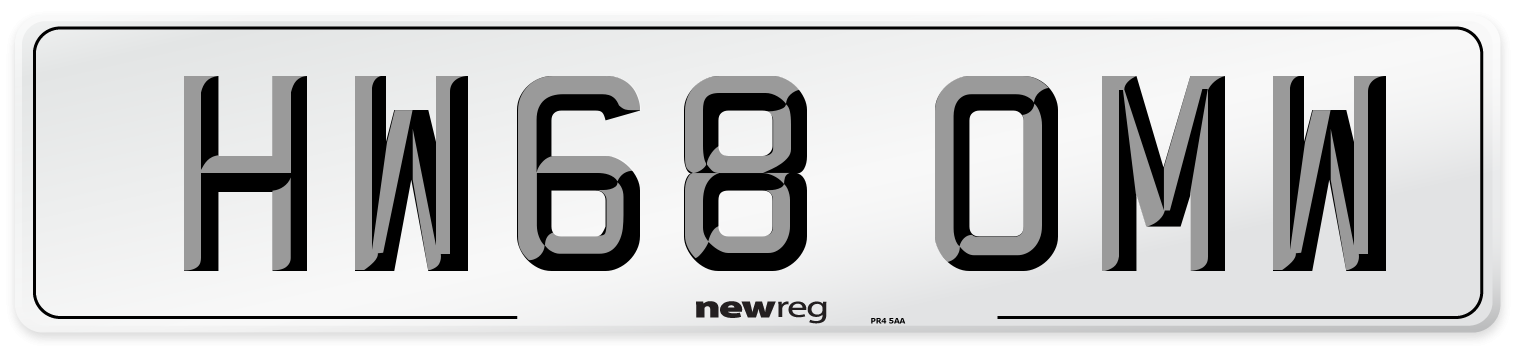 HW68 OMW Number Plate from New Reg